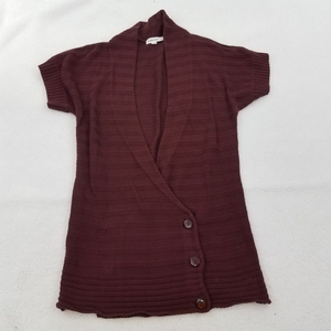 Calvin Klein Sweater‎ S Red Wrap Long Tunic Button